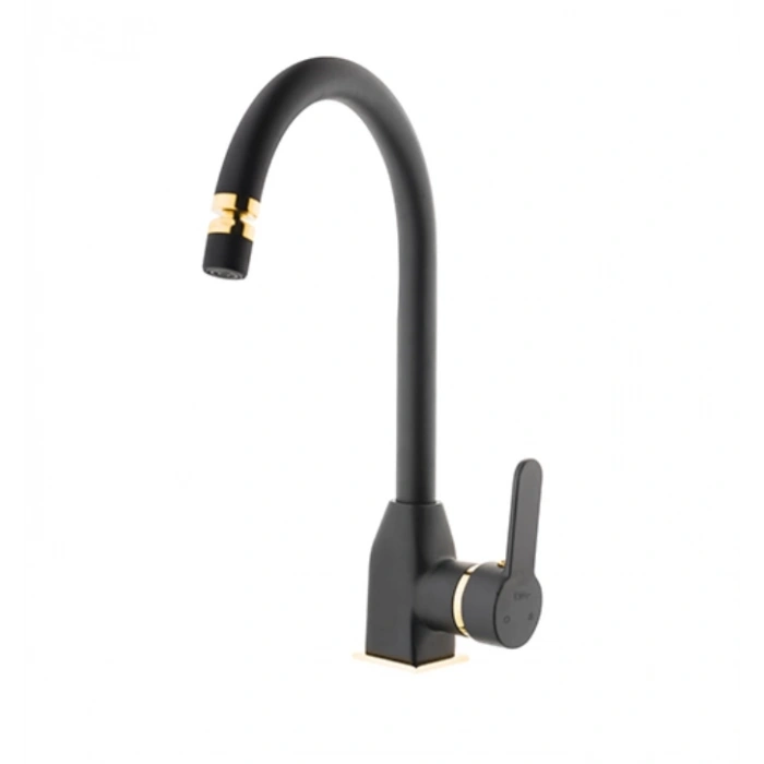 KARE - STİL MİX KUĞU EVYE BATARYASI (SİYAH - ALTIN)