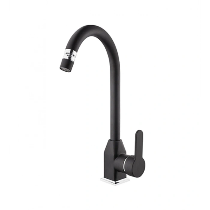 KARE - STİL MİX KUĞU EVYE BATARYASI (SİYAH - KROM)