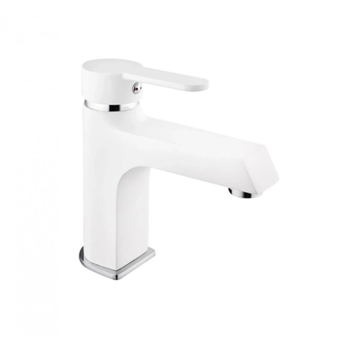 KARE - STİL MİX LAVABO BATARYASI (BEYAZ - KROM)