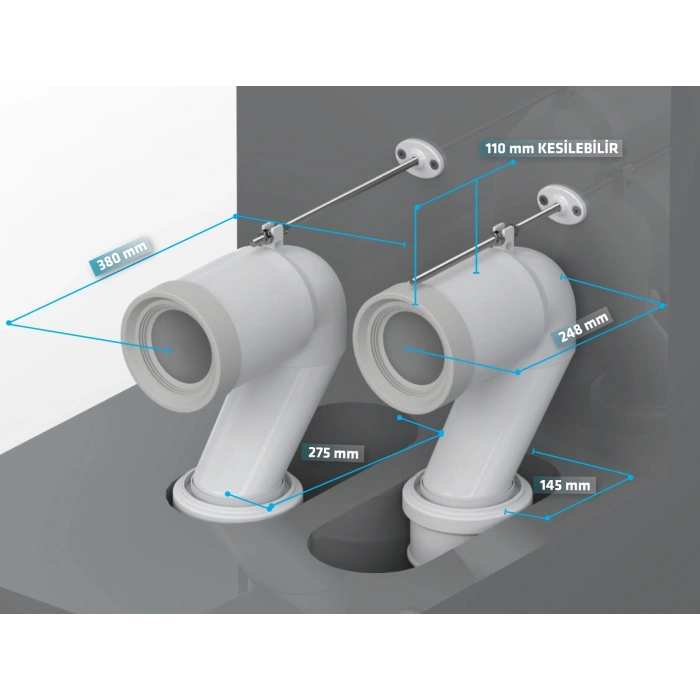 KESİLEBİLİR S DİRSEK T4 100/110 - BAĞLANTI ELEMANI