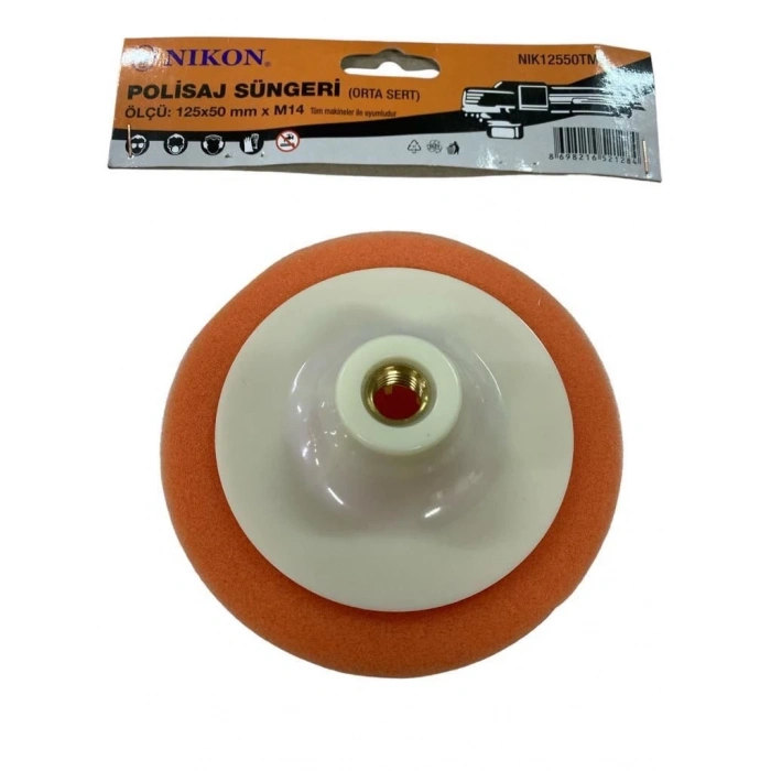 Nikon 12550TM Polisaj Süngeri 125 mm Turuncu Orta Sert