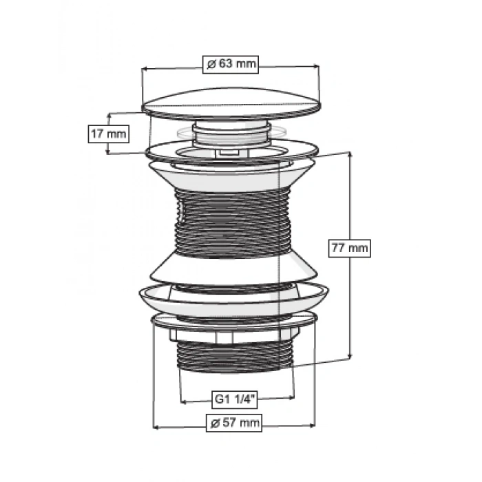 QUALİS POP UP - ZAMAK METAL BAŞLIK (TAŞMA DELİKSİZ - METAL GÖVDE)
