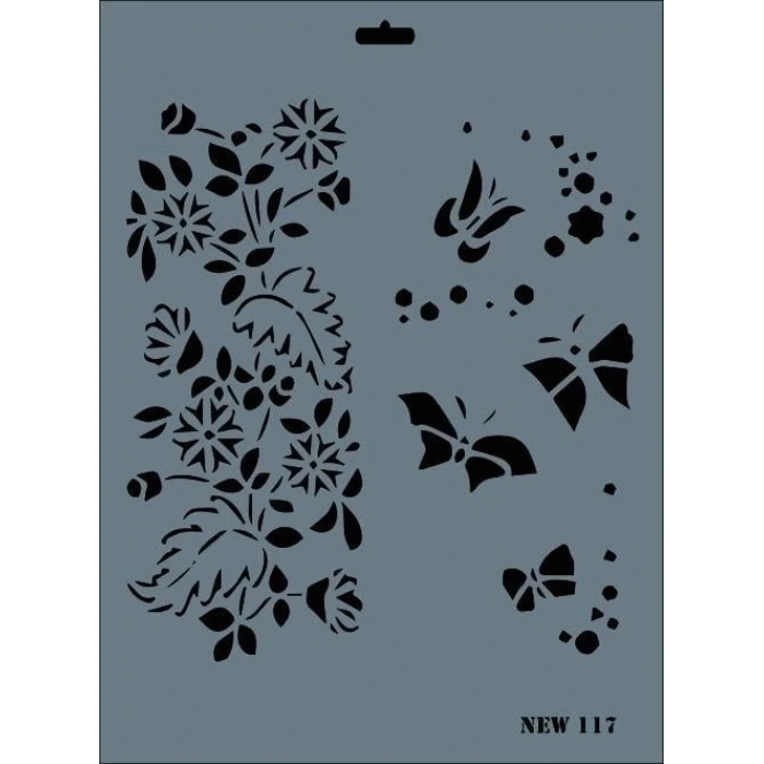 Rich New Seri N-117 Stencil 35x25 cm