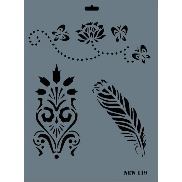 Rich New Seri N-119 Stencil 35x25 cm