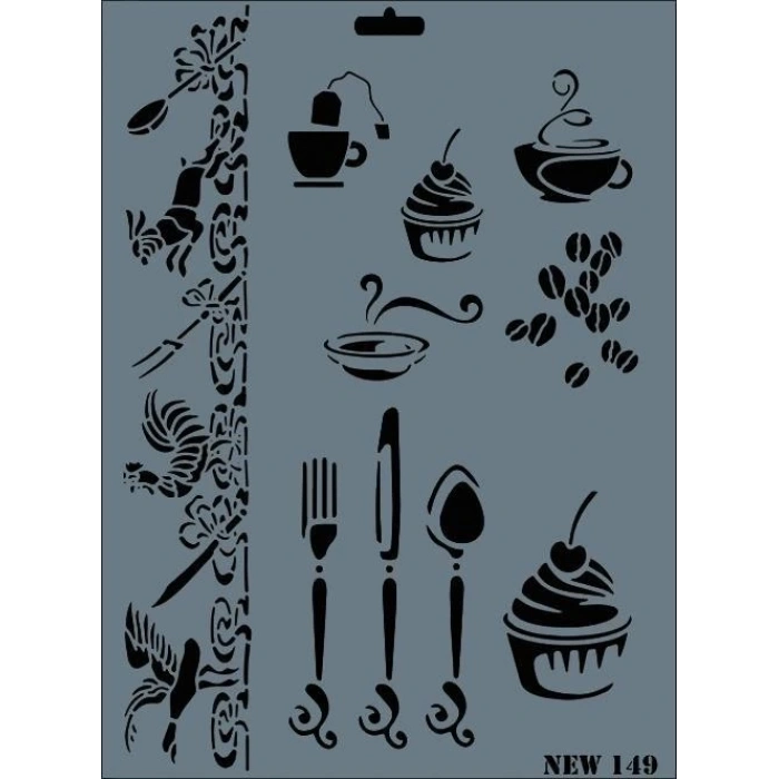 Rich New Seri N-149 Stencil 35x25 cm