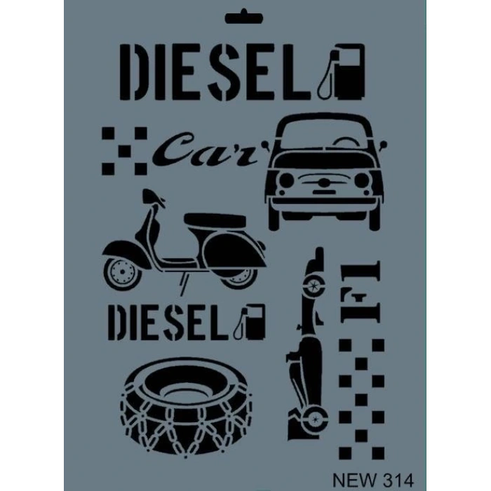 Rich New Seri N-314 Stencil 35x25 cm