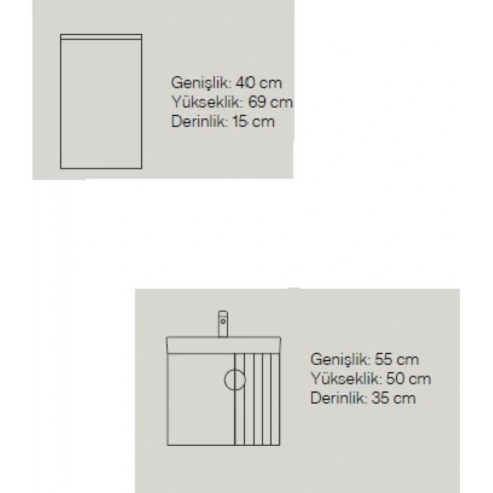 STEP 55 CM BANYO DOLABI TAKIM (AYNALI DOLAP)