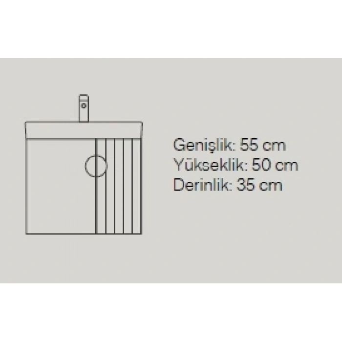 STEP 55 CM BANYO DOLABI TAKIM (YUVARLAK AYNALI)