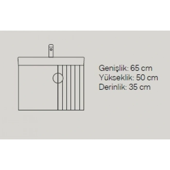 STEP 65 CM BANYO DOLABI TAKIM (YUVARLAK AYNALI)