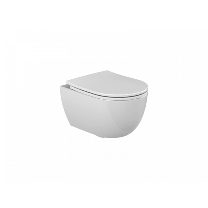 TURKUAZ - BELLA Rimless Asma Klozet 48 cm+ Bella Slim DUROPLAST KAPAK Çek-Çıkar