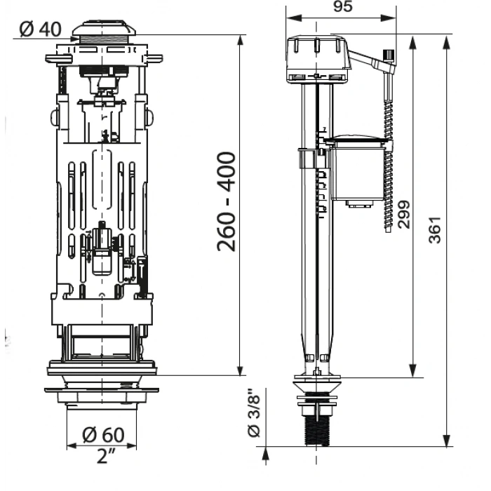 WİRGUİN ÇİFT KADEMELİ REZERVUAR İÇ TAKIM