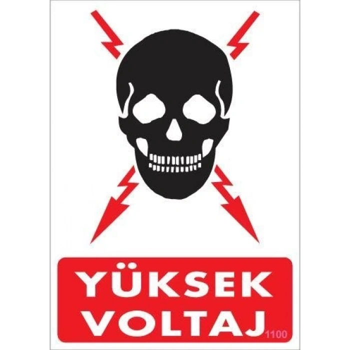 Yüksek Voltaj Uyarı Levhası 25x35 KOD:1100