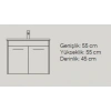 BASİC 55 CM BANYO DOLABI TAKIM