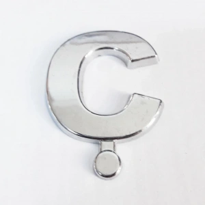 Cemax Ç Harfi  3,75 cm Krom Yapışkanlı