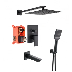 KARE - ANKASTRE BANYO SETİ 3 YOLLU SİYAH