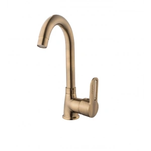 KARE - İNCİ MİX KUĞU LAVABO BATARYASI (ANTİK - SARI)