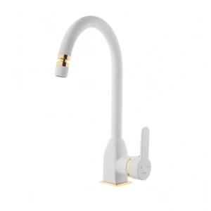 KARE - STİL MİX KUĞU EVYE BATARYASI (BEYAZ - ALTIN)