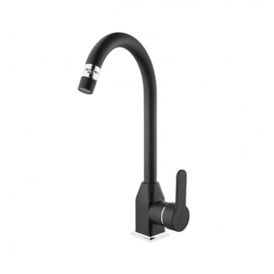 KARE - STİL MİX KUĞU EVYE BATARYASI (SİYAH - KROM)