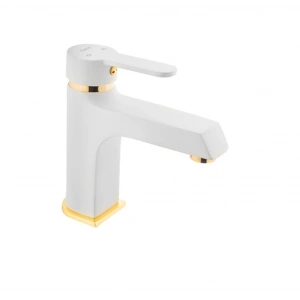 KARE - STİL MİX LAVABO BATARYASI (BEYAZ - ALTIN)