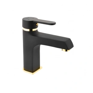 KARE - STİL MİX LAVABO BATARYASI (SİYAH - ALTIN)