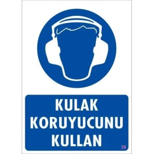 Kulak Koruyucu Kullan Uyarı Levhası 25x35 KOD:35