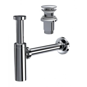 MOON PARLAK KROM SİFON - FELİX PUP UPLI - (TAŞMA DELİKSİZ) (MAX. 250 mm)