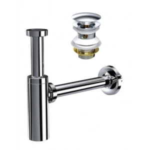 MOON PARLAK KROM SİFON - QUALİS PUP UPLI - (TAŞMA DELİKSİZ) (MAX. 250 mm)