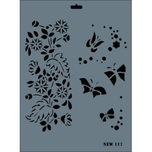 Rich New Seri N-117 Stencil 35x25 cm