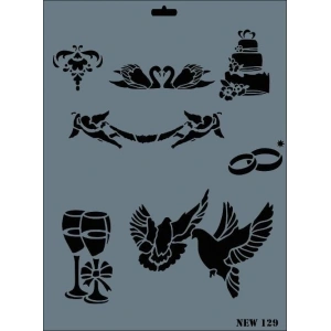 Rich New Seri N-129 Stencil 35x25 cm