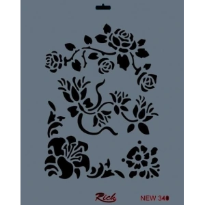 Rich New Seri N-340 Stencil 35x25 cm