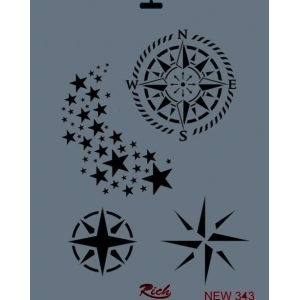 Rich New Seri N-343 Stencil 35x25 cm
