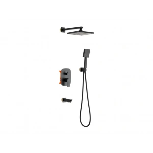 TEMA - TETRA ANKASTRE DUŞ SETİ MAT SİYAH ( 3 YOLLU )