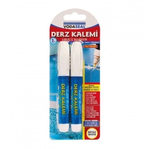 Vodaseal Çift Uçlu Su Bazlı Kokusuz Kalıcı Derz Kalemi Beyaz 2 Adet