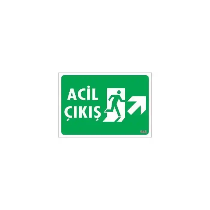 Acil Çıkış Uyarı Levhası 17,5x25 KOD: 946