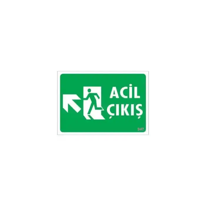 Acil Çıkış Uyarı Levhasi 25x35 KOD: 947