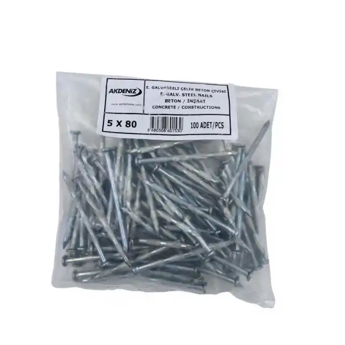 Akdeniz 5X80 Kanallı Çelik Çivi 100 lü