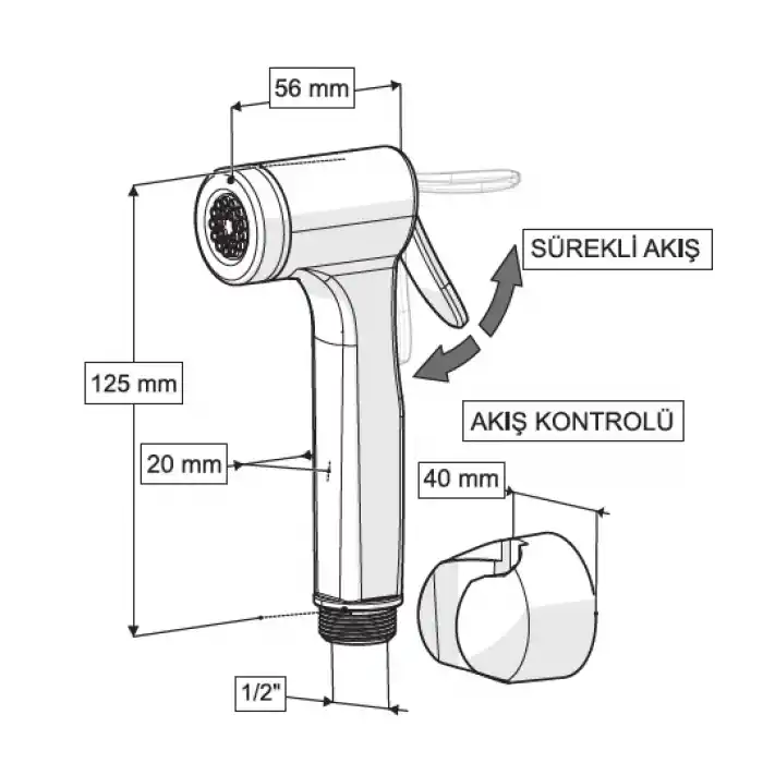 CONSOLATUS PASLANMAZ ÇELİK HORTUMLU TAHARETMATİK (BEYAZ)
