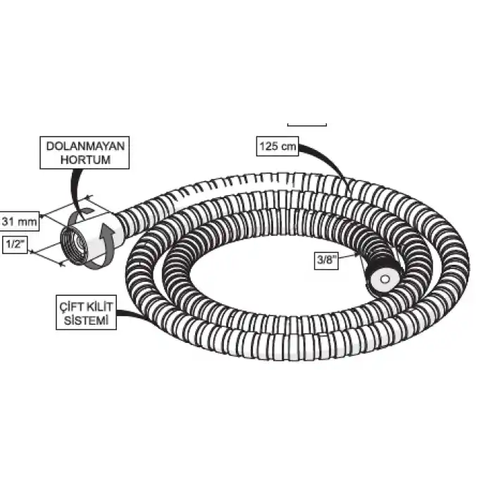CONSOLATUS PASLANMAZ ÇELİK HORTUMLU TAHARETMATİK (KROM)