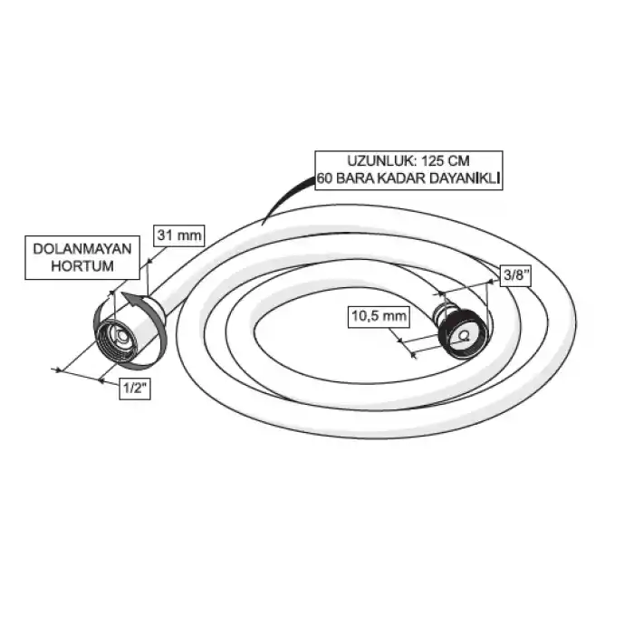 CONSOLATUS PVC HORTUMLU TAHARETMATİK (SİYAH)