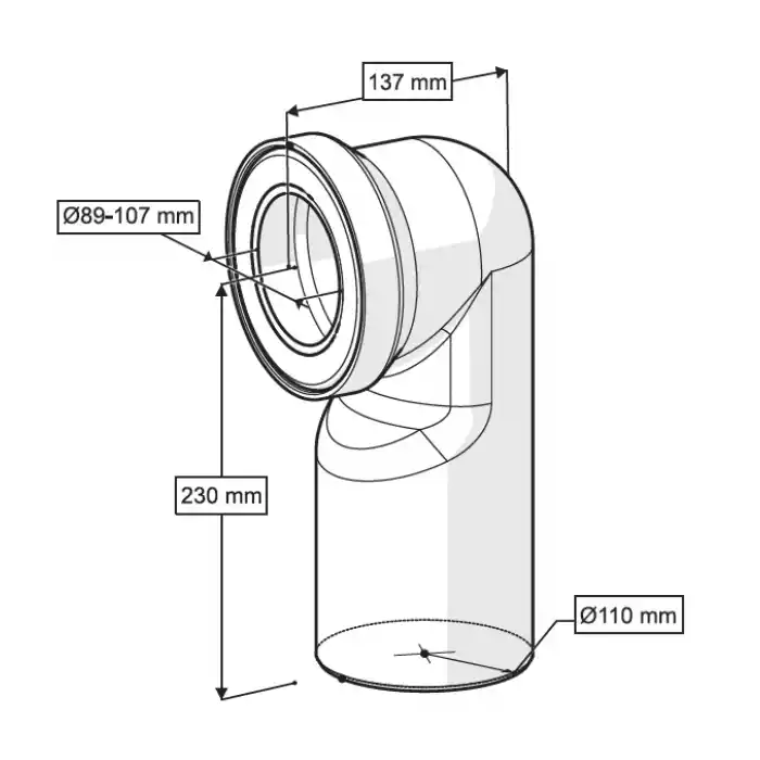 DİRSEKLİ KLOZET ÇIKIŞ BORUSU Q110 mm