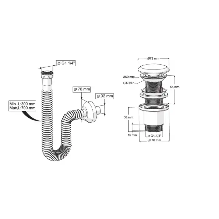 ELİXİR PUP - UP KÖRÜKLÜ SET (PARLAK KIRMIZI - SERAMİK BAŞLIK - TAŞMA DELİKSİZ)
