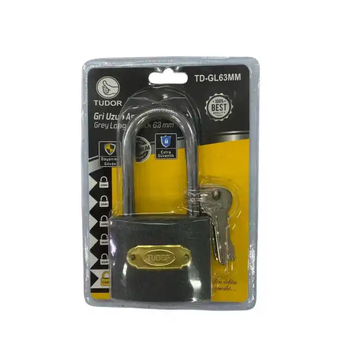 Ennalbur Tudor 63 mm Uzun Gri Asma Kilit