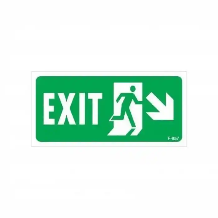 Exit Sağ Aşağı Uyarı Levhası 17,5x25 KOD:957