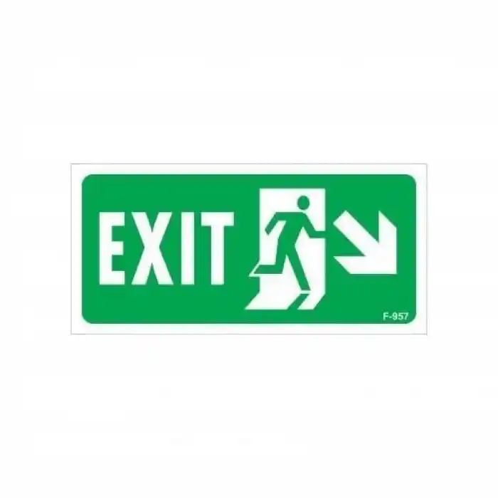 Exit Sağ Aşağı Uyarı Levhası 17,5x25 KOD:957