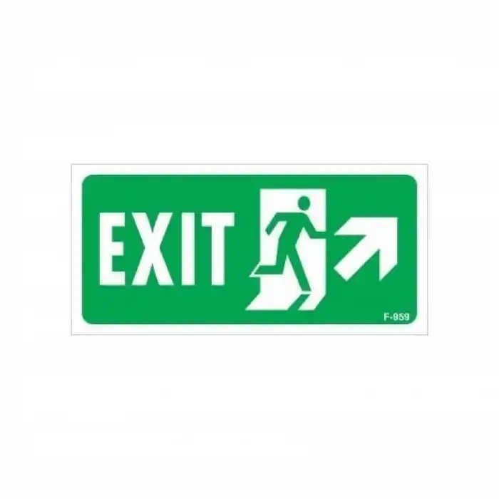 Exit Sağ Yukarı Uyarı Levhası 17,5x25 KOD:959