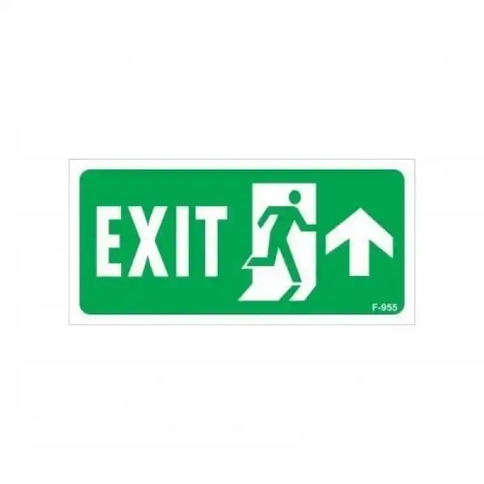 Exit Yukarı Sağ Ok İşaretli Uyarı Levhası 17,5x25 KOD:955