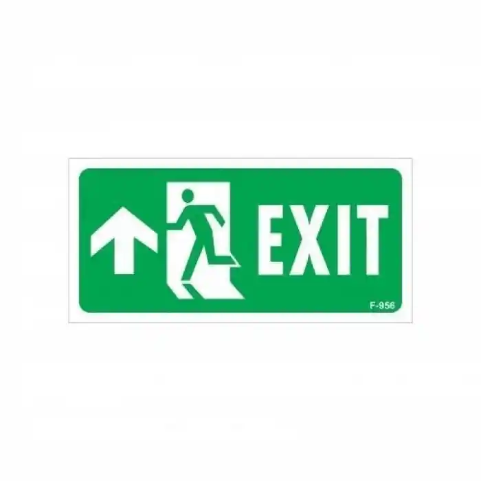 Exit Yukarı Sol Ok İşaretli Uyarı Levhası 17,5x25 KOD:956