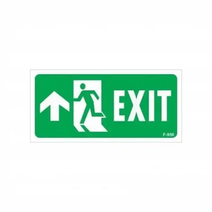 Exit Yukarı Sol Ok İşaretli Uyarı Levhası 17,5x25 KOD:956