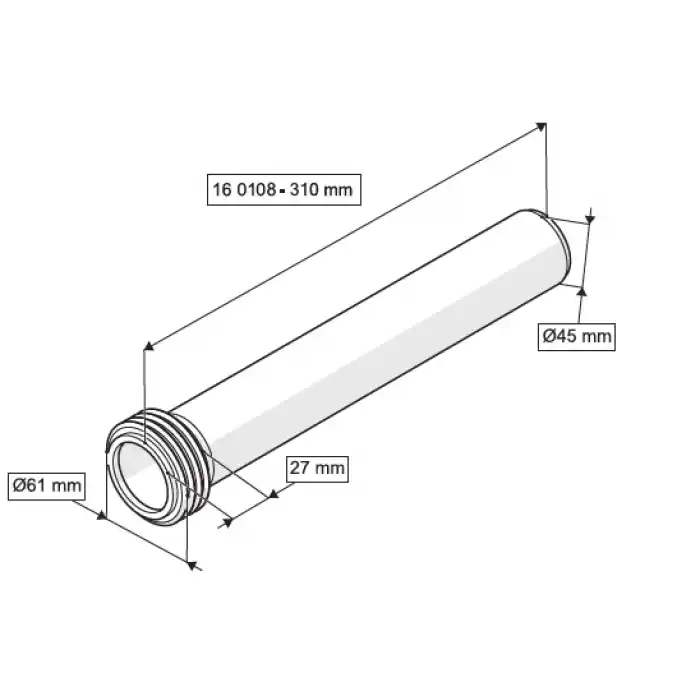 GÖMME REZERVUAR KADA SETİ ( Q90X350 + Q45X310 mm )