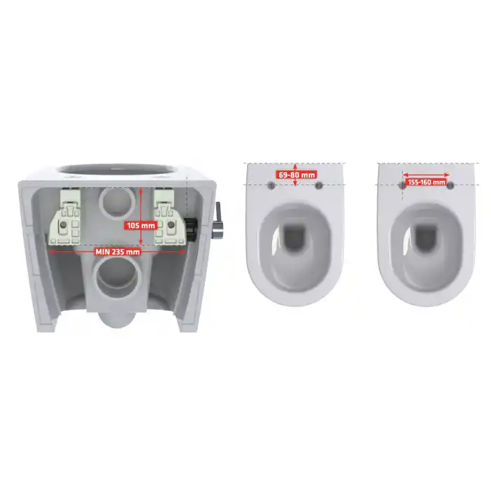 IZYFİX ASMA KLOZET GİZLİ MONTAJ SETİ GM4 + 1 UZATMALI